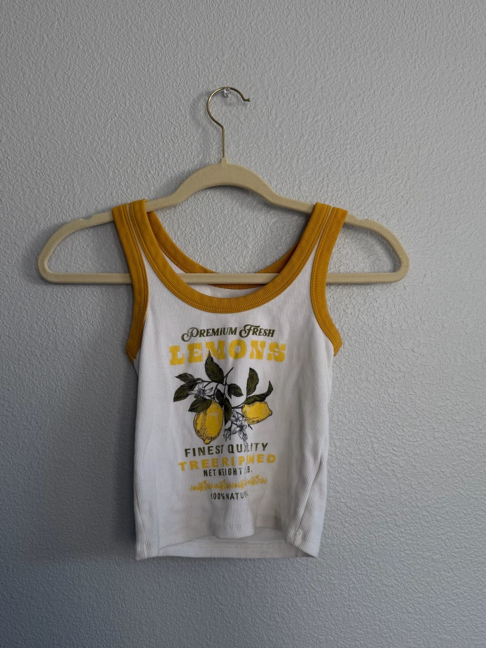 Kids White & Yellow 'Lemons' Tank Top - Premium Fresh